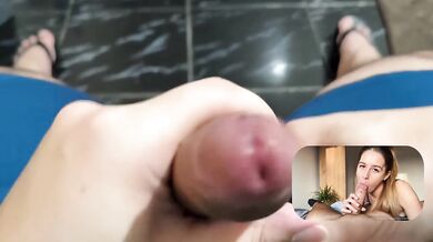 React: Beautiful POV Blowjob with HUGE TRIPLE cumshot compilation in mouth.