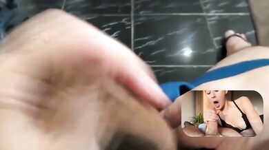 React: Beautiful POV Blowjob with HUGE TRIPLE cumshot compilation in mouth.