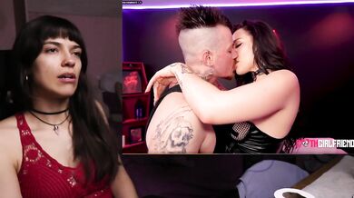 Beautiful tattooed brunette having hard sex