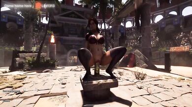 Slut Croft loves it when a two-meter dick penetrates her anus. part 2