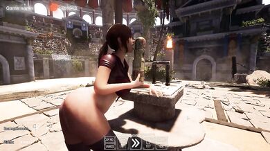 Slut Croft loves it when a two-meter dick penetrates her anus