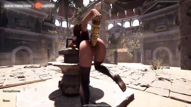 Slut Croft loves it when a two-meter dick penetrates her anus