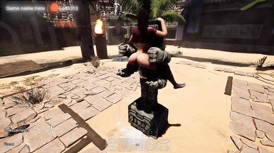 Lara Croft's anus is being ravaged by a lustful statue in front of thousands of people. 3D. part 2