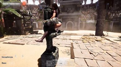 Lara Croft's anus is being ravaged by a lustful statue in front of thousands of people. 3D. part 2