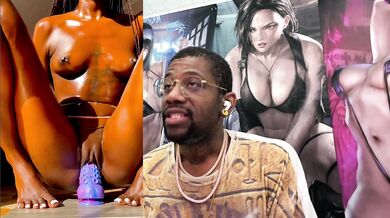 Cute Oiled Up Petite Tits Tight Bald Ass Ebony Pussy Girl Riding A Tentacle Dildo
