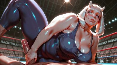 Chubby Toriel In Yoga Pants Gets Fucked In Front Of Crowd During Wrestling Match - ATKINS HEAVEN - [AI]