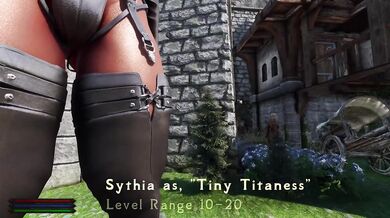 Attack on Titaness - Sexy Ebony destroys Skyrim
