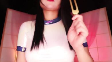 ASMR Hot Girl Oil Full Body Massage & Ear Eating in First Class by Flight Attendant