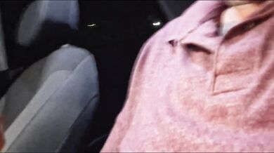 I stopped my car on the street, the hot redhead kept staring at my erection!