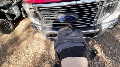 She couldn’t resist getting fucked over my truck