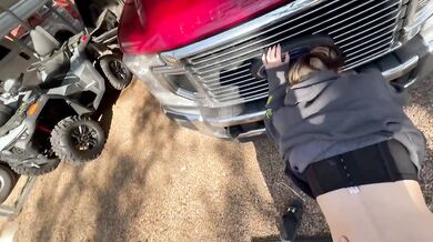 She couldn’t resist getting fucked over my truck