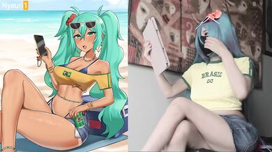 Recreando poses anime hentai uncensored de Miku Brazilian ????????