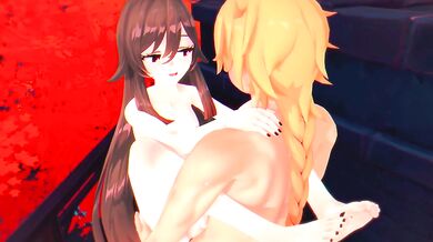 Aether and Hu tao Love Hotel Scene - Genshin Impact