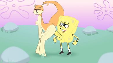 Spongebob FUCKS SANDY CHEEKS! Sandy Turns Into A Fish! Animation
