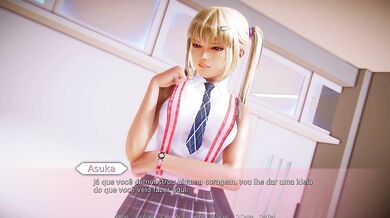 Waifu Academy #18: Hot girl makes chubby guy cum with her feet.