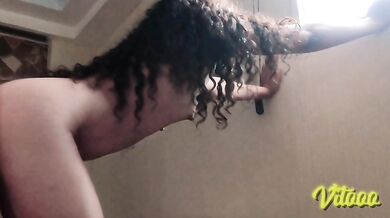 Sexy Latina having sex standing up and on all fours