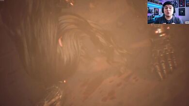 Asian girl slaying monsters with her breasts exposed