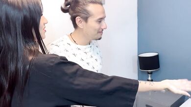 I invite my neighbor over and he fucks my best friend and me in a threesome