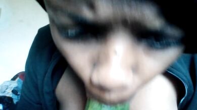 This is how you eat your veggies (Prettylilebony cries while deepthroating cucumber like she'd suck daddy's dick)