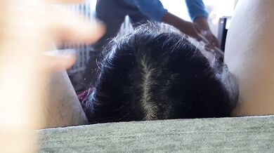 Risky quickie sex in front of our housekeeper - Lesbian_illusion