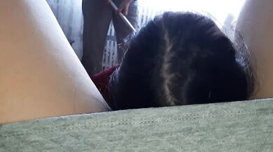Risky quickie sex in front of our housekeeper - Lesbian_illusion