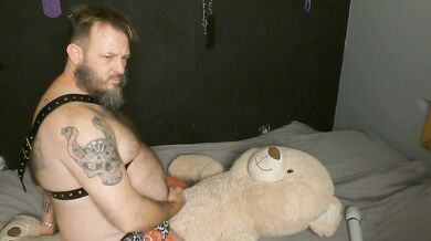 Sissy Femboy Boyfriend Rides his Teddy Bear and I join in for a Creampie!