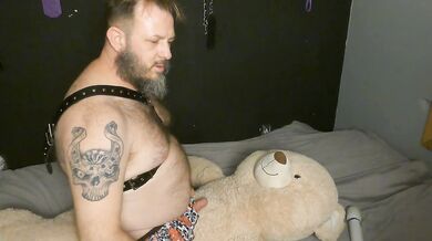 Sissy Femboy Boyfriend Rides his Teddy Bear and I join in for a Creampie!