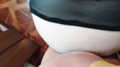 POV huge butt of my stepmom in doggy style Stepson sneaks into the room and fucks her fat ass