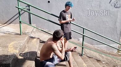 NAUGHTY BLONDE CALLED TWO GIFTED PEOPLE TO FUCK HARD