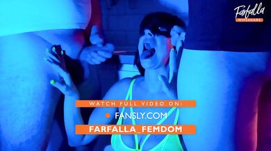 Threesome in the kitchen in neon light. Threesome. Mmf. Cuckold. Ep 4621