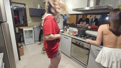 Double blowjob x2 and sex party in Bariloche! BTS Knock Knock Stream