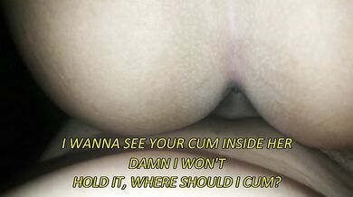 ENGLISH SUBS 4K - Surprise NYE Visit: Hotwife Takes Best Friend Raw on the Couch & Gets a Massive Cum Bath