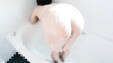 Washing a married woman's whip whip big ass Japan big ass bath nice ass anal bathing married woman