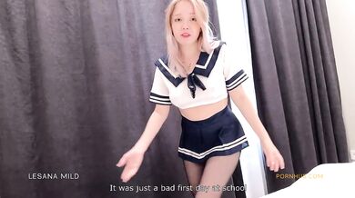My Stepsis is a Hot Schoolgirl! - Spanking, Big Tits, Rough Sex and Cum in Mouth