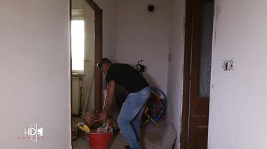 Pregnant girl gets fucked by the bricklayer - Italian dialogues