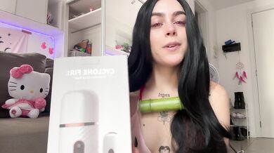 Naughty Nezuko playing with her new sex machine