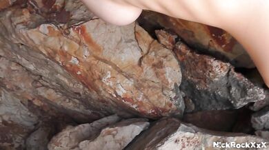 POV Under the Sky – Blonde Angel on the Rocks
