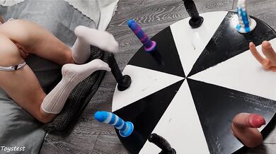Wheel Of DILDOS! BBC, Huge Cock and DP dildo Round