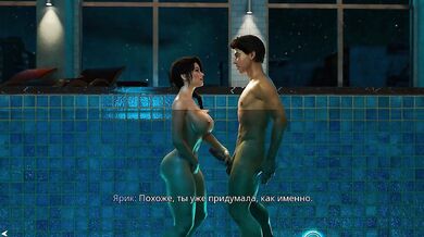 Game: FreshWomen, Episode 5 - Hard sex in the pool at night (russian voice)