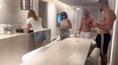 My sister fucked two men with big dicks after I left
