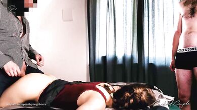 Threesome Wife Sharing Friends - Sex in Mini Skirt After Dorm Party - CuckoldCouple11