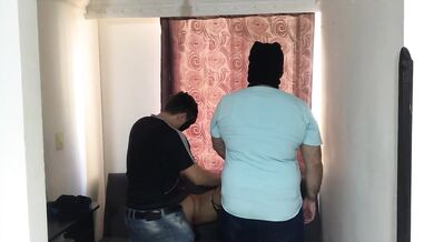 My boyfriend fucks me foursome while I eat his stepbrother's cock at the costume party
