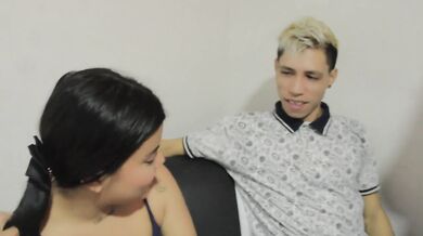 My stepbrother discovers me fucking with a stranger from the club, we end up in a threesome. Big ass