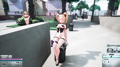 public dildo riding in a public park