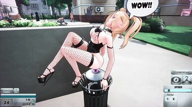 public dildo riding in a public park