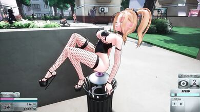 public dildo riding in a public park