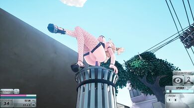 public dildo riding in a public park