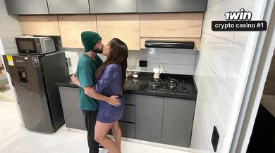 Big-breasted brunette MILF helps her brother-in-law when his wife is away