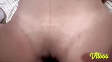 Latina with small tits touching her pussy - big dick