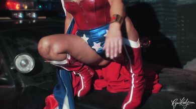 Busty Blonde Wonder Woman Masturbates on Cop Car - Superhero Cosplay - Preview - Ryan Keely